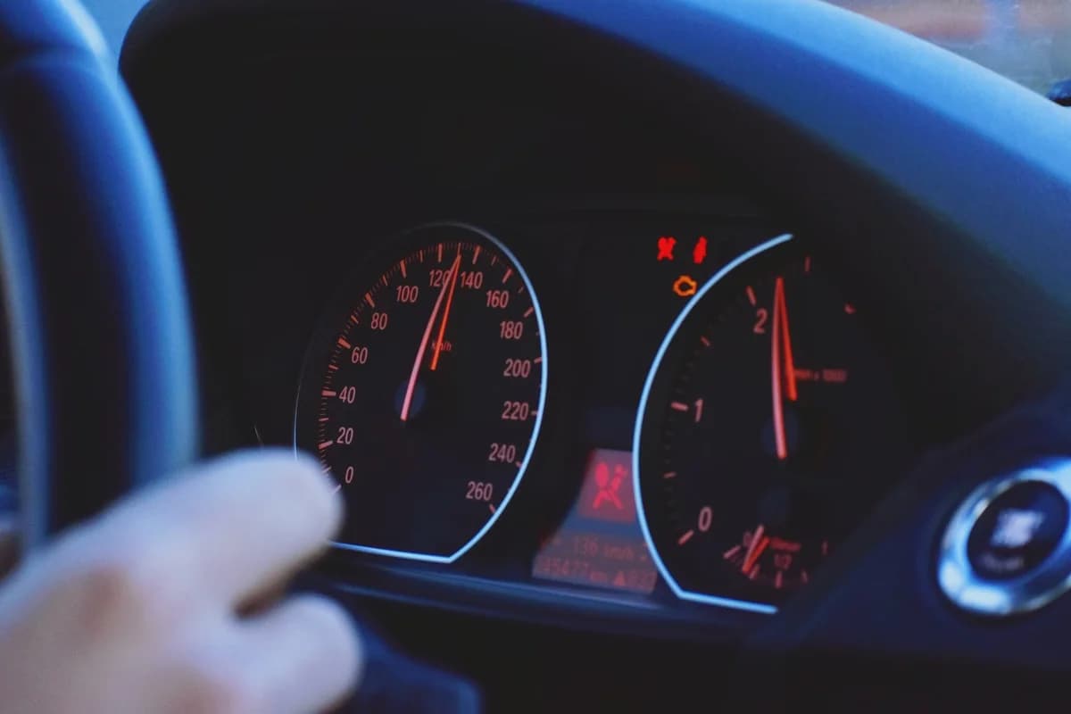 car speedometer and dashboard close-up